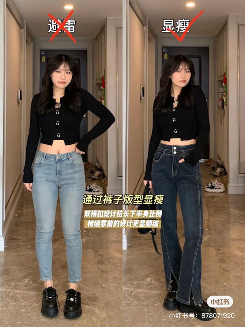 Áo cổ tim cho dáng người quả lê