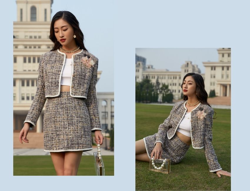 Các mẫu áo dạ tweed phổ biến hiện nay