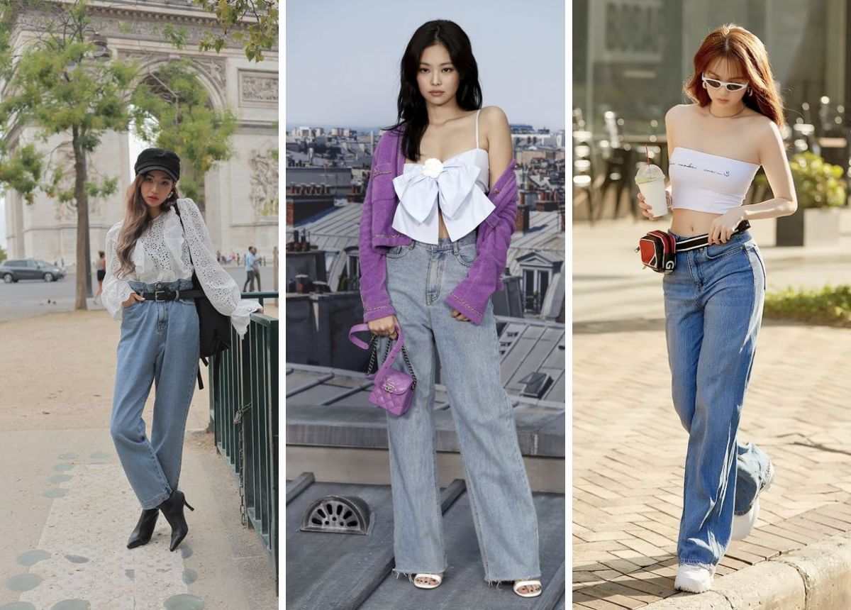 Cách mix đồ nữ với quần ống rộng và áo croptop