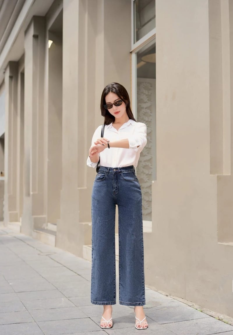 Cách phối đồ với quần ống suông nữ