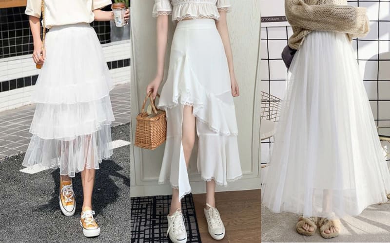 Những lưu ý khi chọn áo phù hợp với chân váy trắng dài
