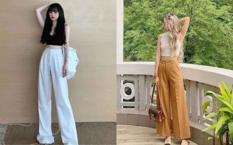 Outfit croptop quần rộng cho phong cách trẻ trung